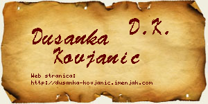 Dušanka Kovjanić vizit kartica